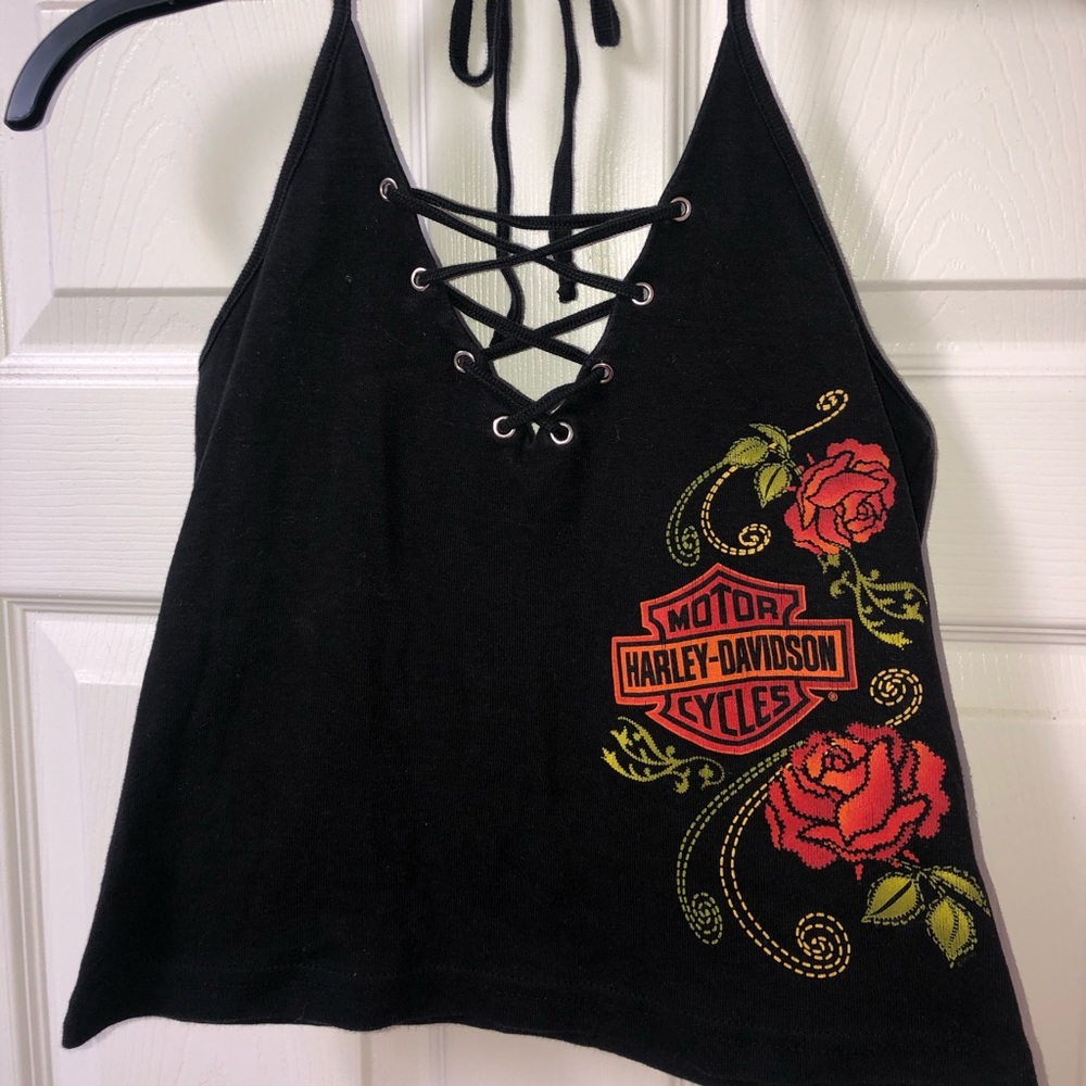 ⭐️VINTAGE⭐️ Harley-Davidson Ladies SM Top 🖤🌹🧡